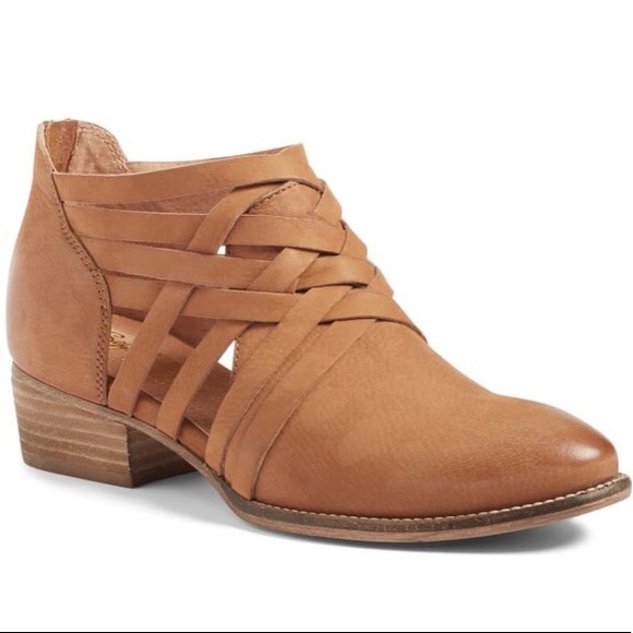 Seychelles So Blue Cutout Ankle Bootie in Cognac